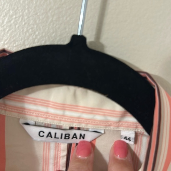 Caliban Women’s Striped Cotton Button Front Shirt Dress Sz 8 (IT 44) Classic - Picture 6 of 11